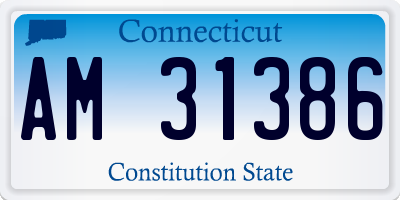 CT license plate AM31386