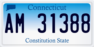 CT license plate AM31388
