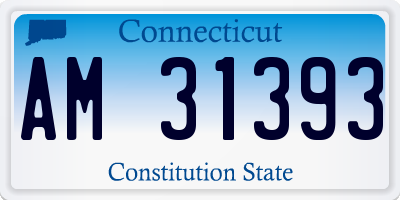 CT license plate AM31393