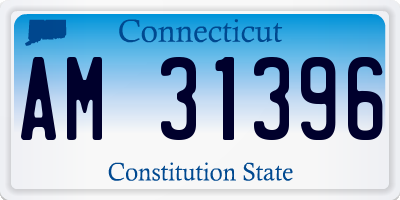 CT license plate AM31396