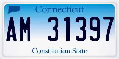 CT license plate AM31397
