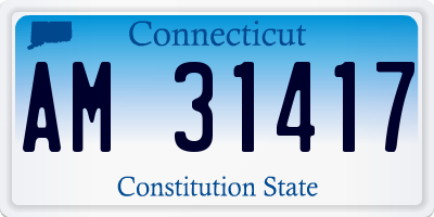 CT license plate AM31417