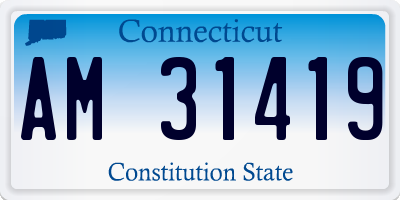 CT license plate AM31419