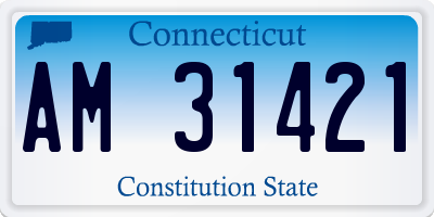CT license plate AM31421