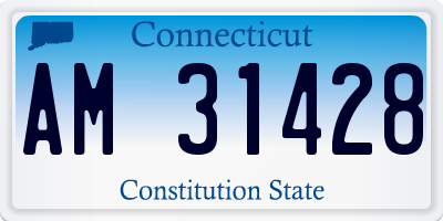 CT license plate AM31428