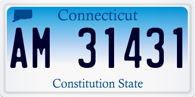 CT license plate AM31431