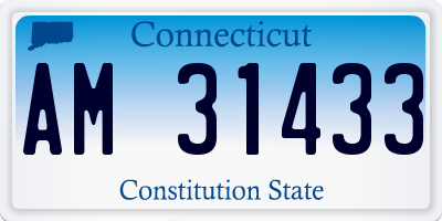 CT license plate AM31433
