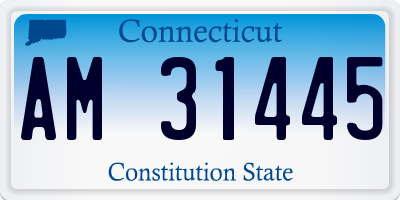 CT license plate AM31445