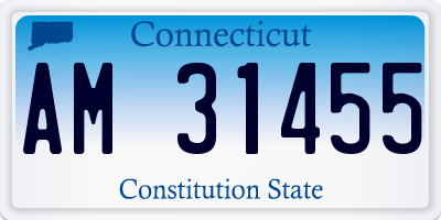 CT license plate AM31455