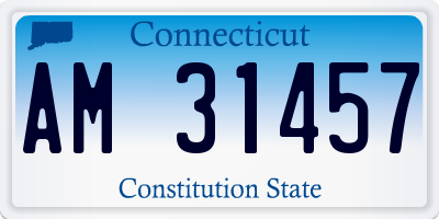 CT license plate AM31457