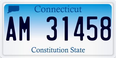 CT license plate AM31458