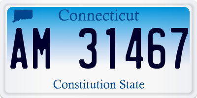CT license plate AM31467