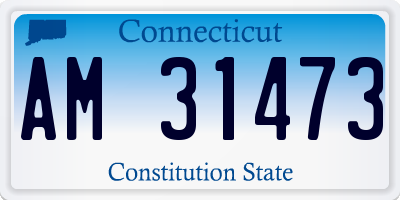 CT license plate AM31473