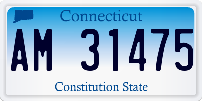 CT license plate AM31475
