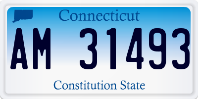 CT license plate AM31493