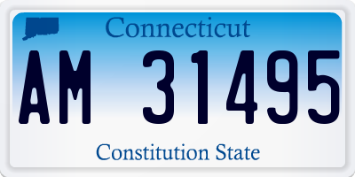 CT license plate AM31495