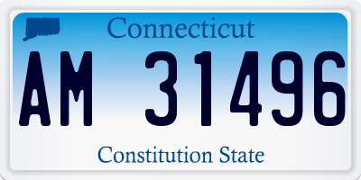 CT license plate AM31496