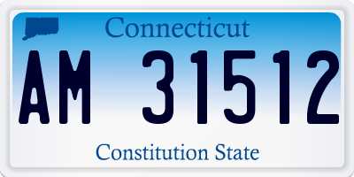 CT license plate AM31512