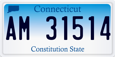 CT license plate AM31514