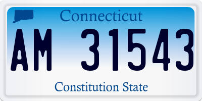 CT license plate AM31543