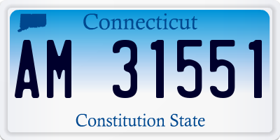 CT license plate AM31551