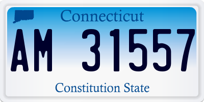 CT license plate AM31557