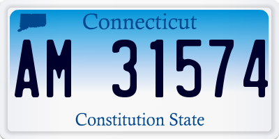 CT license plate AM31574