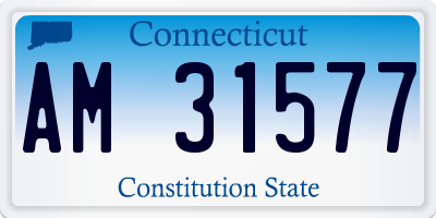 CT license plate AM31577