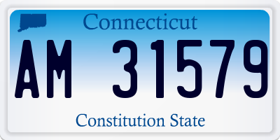 CT license plate AM31579