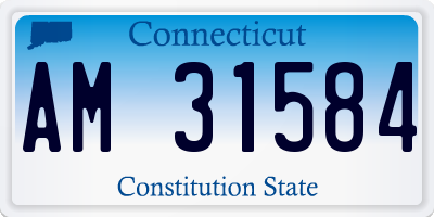 CT license plate AM31584