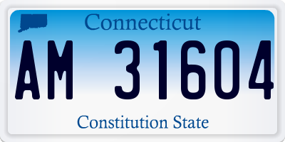 CT license plate AM31604