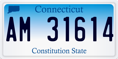 CT license plate AM31614