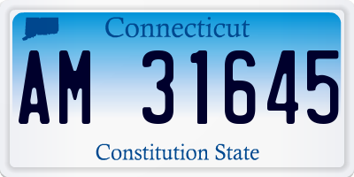 CT license plate AM31645