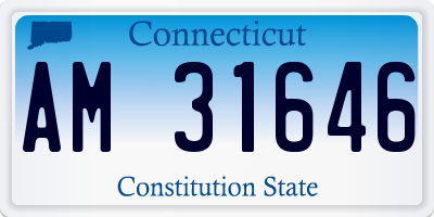 CT license plate AM31646