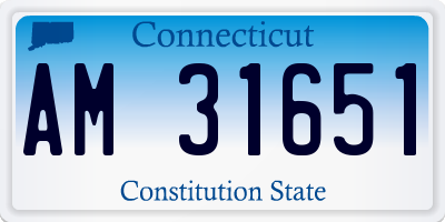 CT license plate AM31651