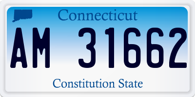 CT license plate AM31662