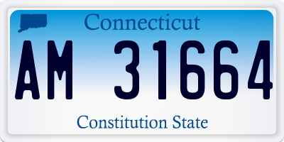 CT license plate AM31664