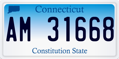 CT license plate AM31668