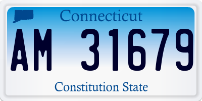 CT license plate AM31679