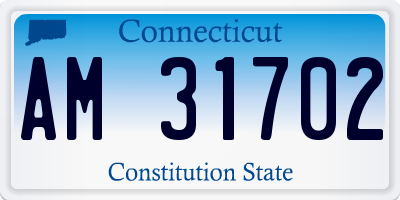 CT license plate AM31702