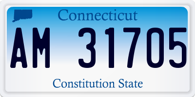 CT license plate AM31705