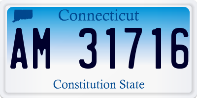 CT license plate AM31716