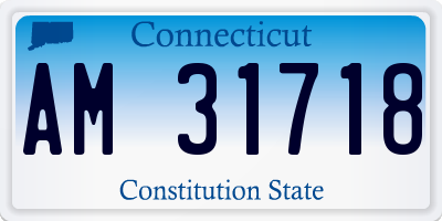 CT license plate AM31718