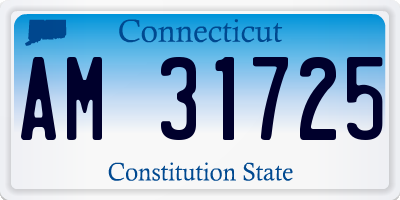 CT license plate AM31725