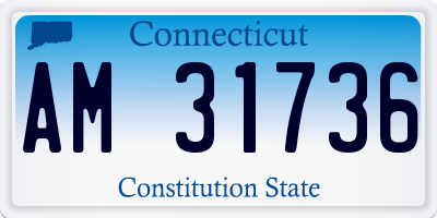 CT license plate AM31736