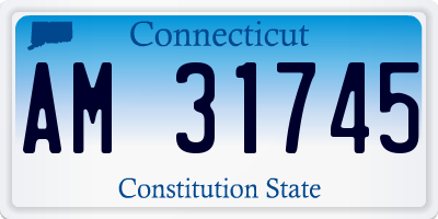 CT license plate AM31745