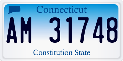 CT license plate AM31748