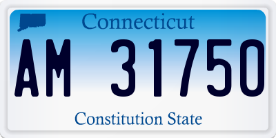 CT license plate AM31750