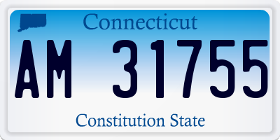 CT license plate AM31755
