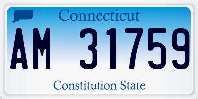 CT license plate AM31759